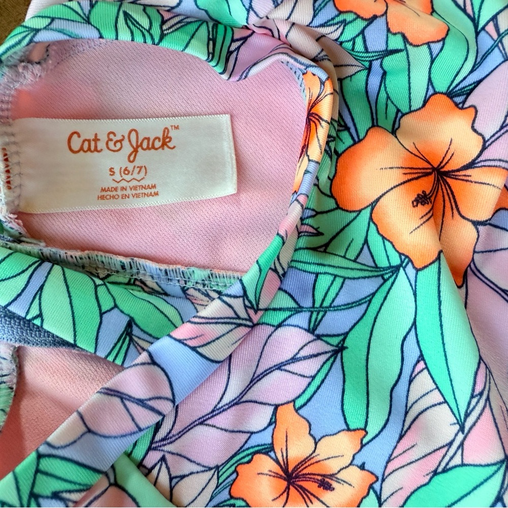Cat & Jack Floral Swimsuit - Picture 3 of 4